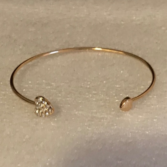 2 for $12 Adjustable Love Heart Silver and Gold-tone Bangle Bracelets - Picture 1 of 13